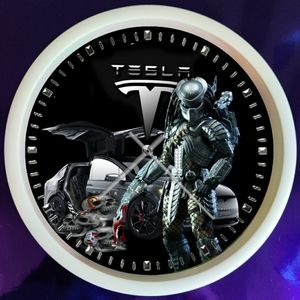 Tesla predator wall clock